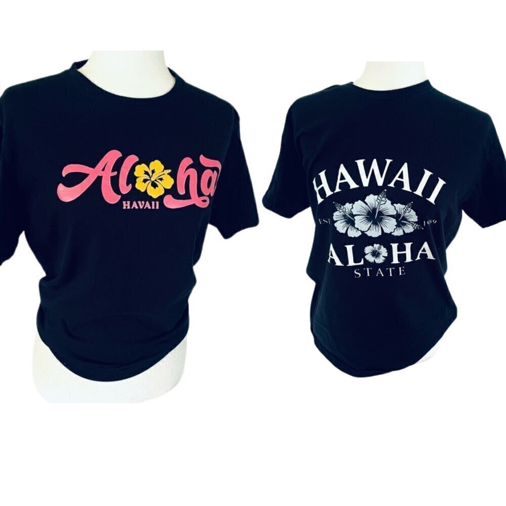 Lot of 2 Hawaii Aloha T-Shirts – Size M – 100% Cotton